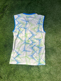Sleeveless jersey lime green/blue