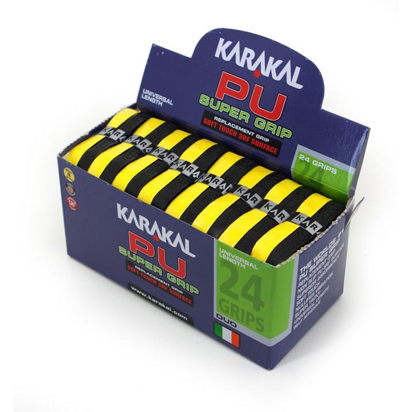 Karakal PU Super Grip - Duo - Black/Yellow - Box of 24