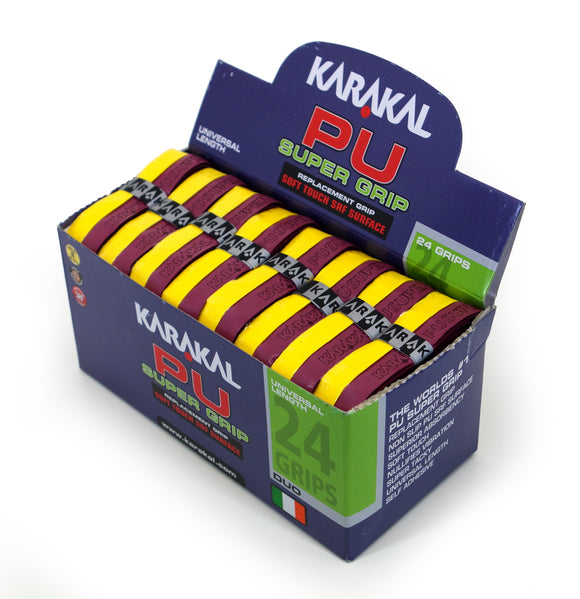 Karakal PU Super Grip - Duo - Maroon/Yellow - Box of 24