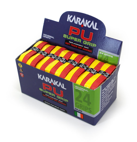 Karakal PU Super Grip - Duo - Red/Yellow - Box of 24