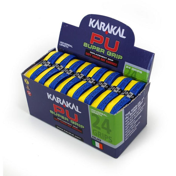 Karakal PU Super Grip - Duo - Blue/Yellow - Box of 24