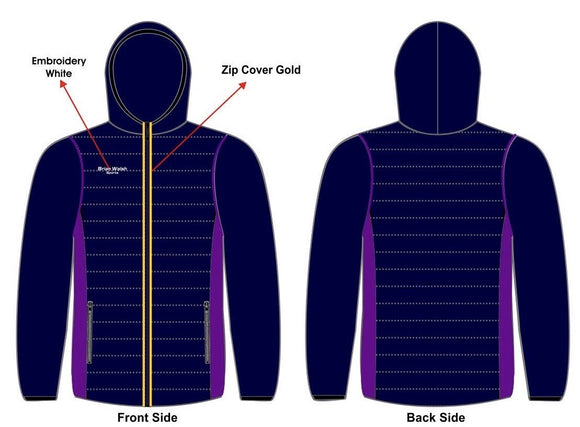 Brian Walsh Sports Hooded Jacket- Purple/Navy